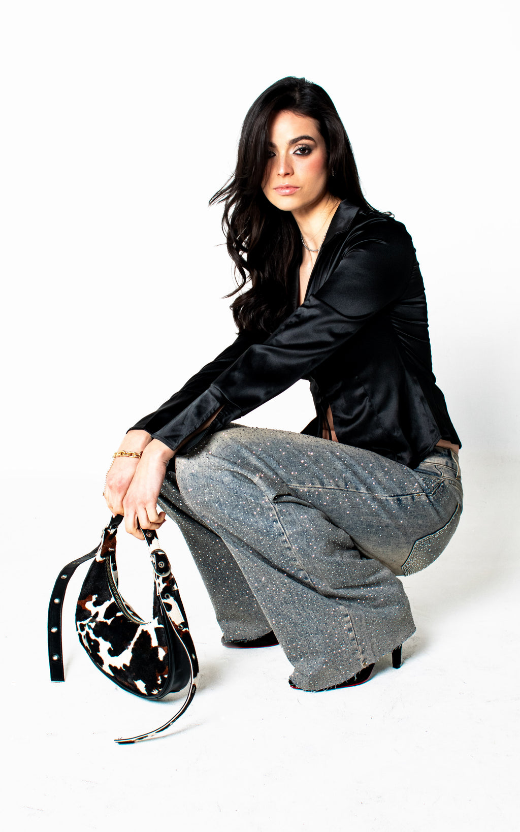 JEANS STRASS WIDE LEG