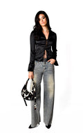 JEANS STRASS WIDE LEG
