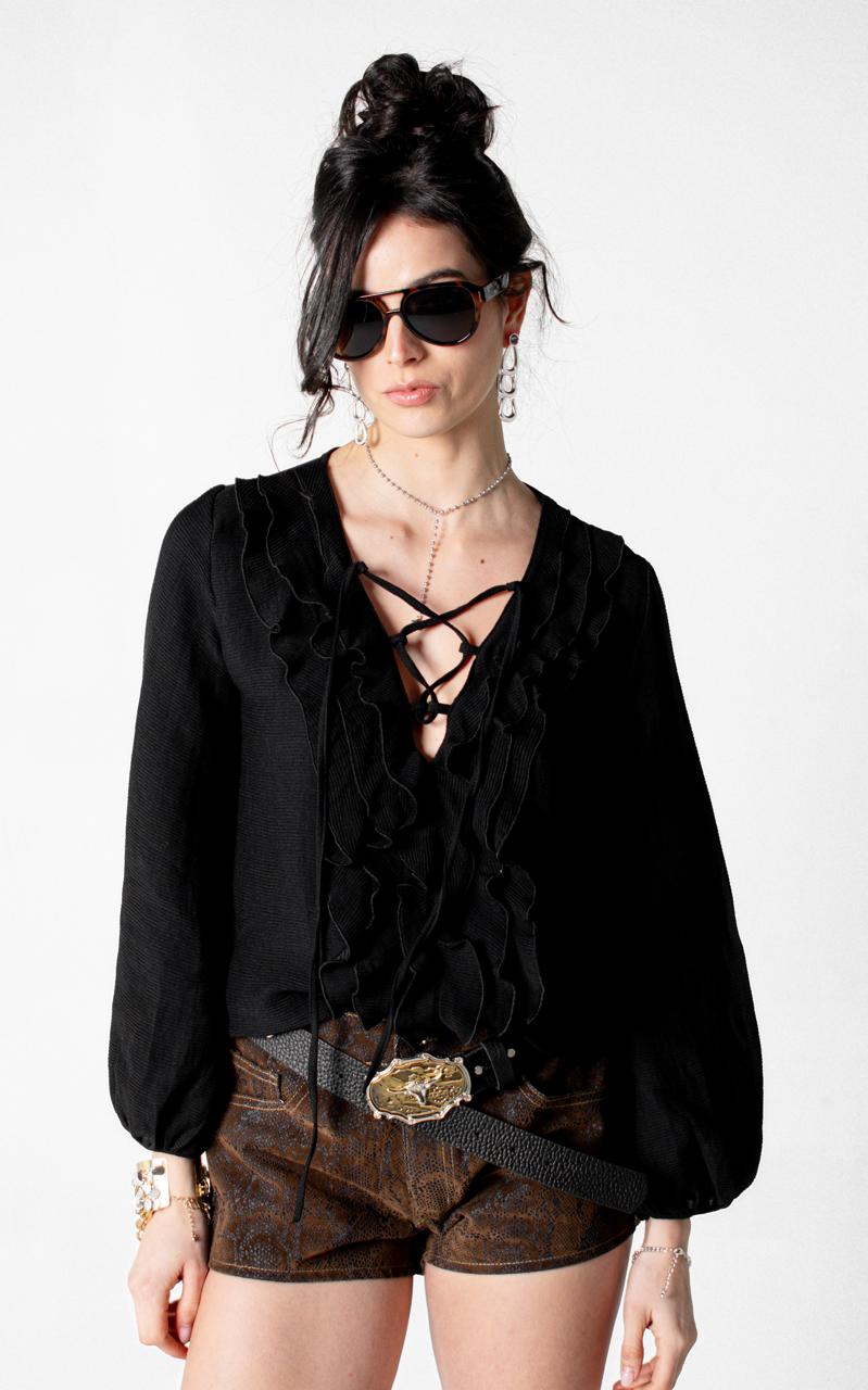 BLUSA RUFFLE BLACK